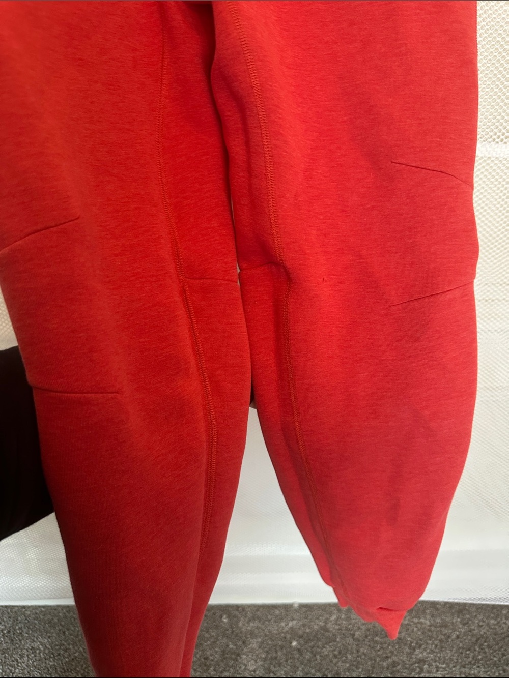 Nike Tech Heather Red Fleece Joggers with Black Trim - Picture 4 of 6